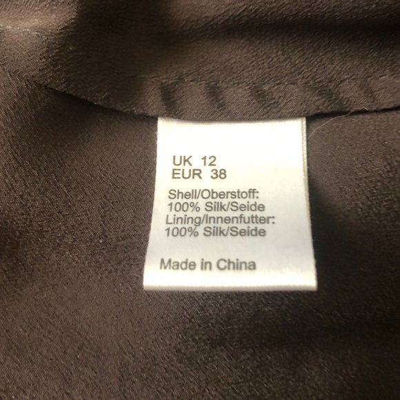 Wrap London Brown, Gray and Green Silk Midi Skirt - Picture 9 of 9